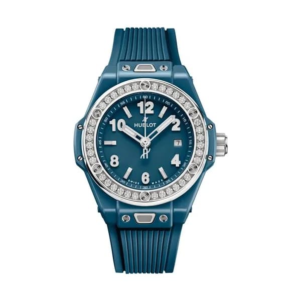 Hublot One Click Petrol Blue Ceramic Diamonds
