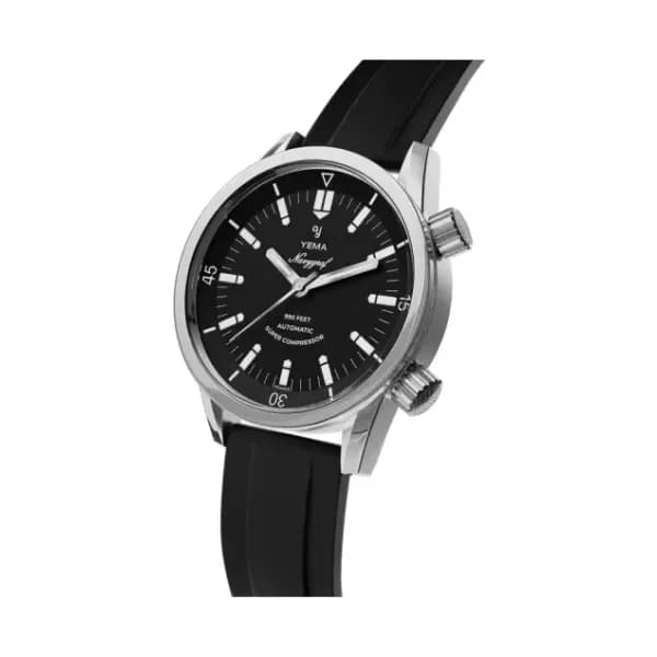 Yema Montre Yema Navygraf Super Compressor Cadran Noir Bracelet Caoutchouc