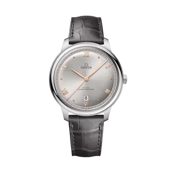 Omega De Ville 40 mm, acier sur bracelet en cuir