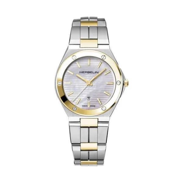 Michel Herbelin Montre Herbelin Cap Camarat Quartz Bicolore Femme Quartz Plongée - 14545BT19