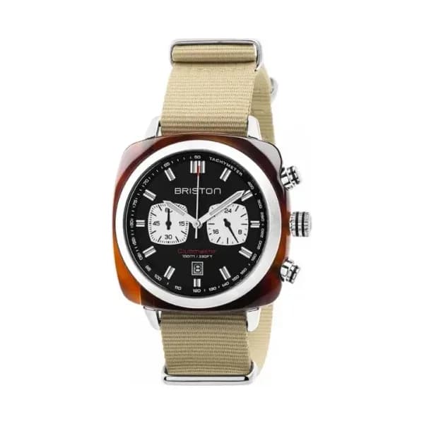 Briston Montre Briston Clubmaster Sport Acétate Bracelet Nato Kaki
