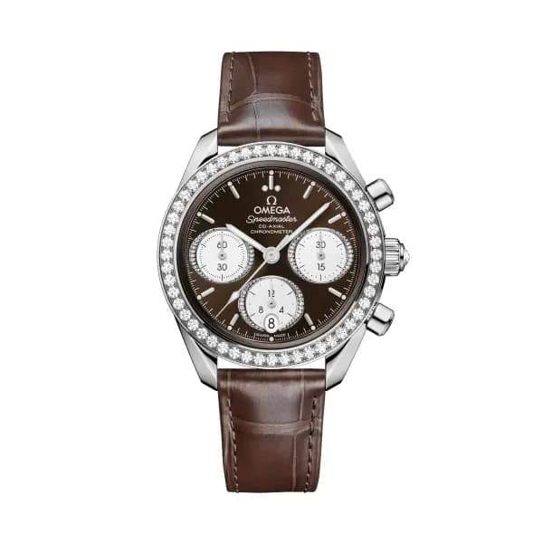 Omega Speedmaster 38 mm, acier sur alligator