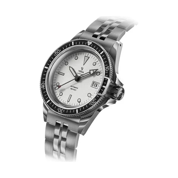 Yema Montre Yema Superman Swiss Edition automatique cadran blanc bracelet acier 39 mm