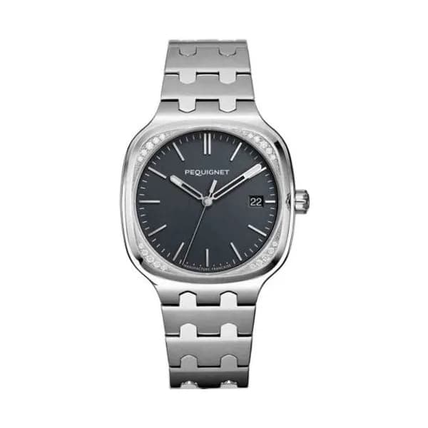 Pequignet Montre Pequignet Manufacture Concorde 20 Diamants - 40mm Automatique Cadran Gris anthracite - 9040449
