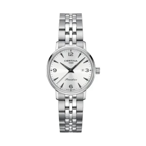Certina Montre Certina DS Caimano Lady Quartz Cadran Argent Bracelet Acier