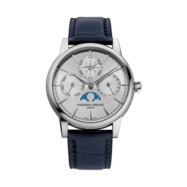 Frédérique Constant Montre Frédérique Constant Manufacture Classic Perpetual Calendar Automatique Cadran Argent Bracelet Cuir - FC-776S3H6