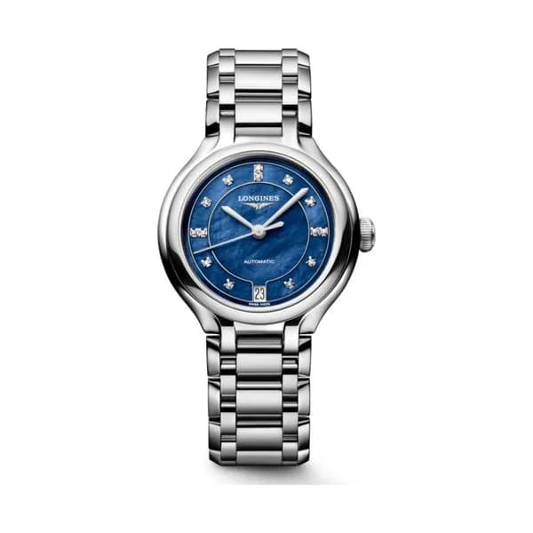 Longines Montre Longines Longines primaluna 34 mm Automatique Cadran Nacre bleue lumineuse Bracelet Acier