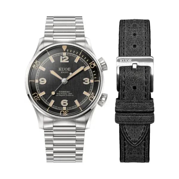 Kuoe Kyoto Montre Sombrero 90-011 Black Linen Textured Dial