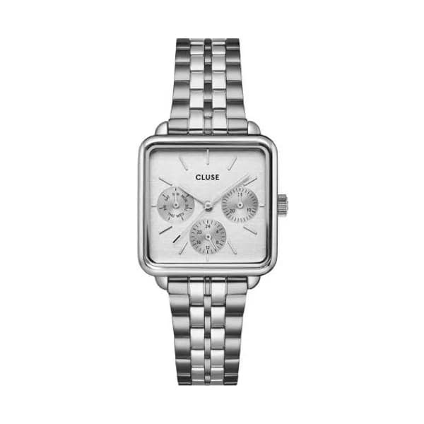 Cluse La Tétragone Multifunction Watch Steel, Full Silver Colour