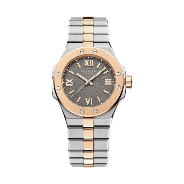 Chopard Montre Chopard Alpine Eagle 33 automatique cadran gris bracelet acier et or rose 33 mm