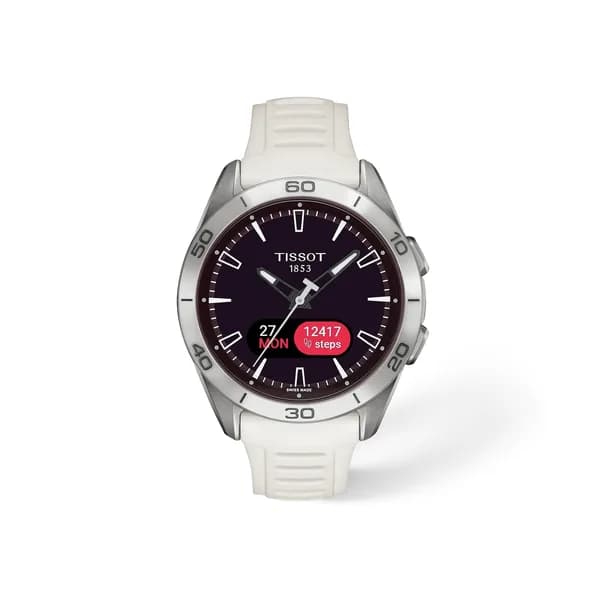 Tissot Montre Tissot T-Touch Connect Sport Solar Titane bracelet silicone blanc 43 mm