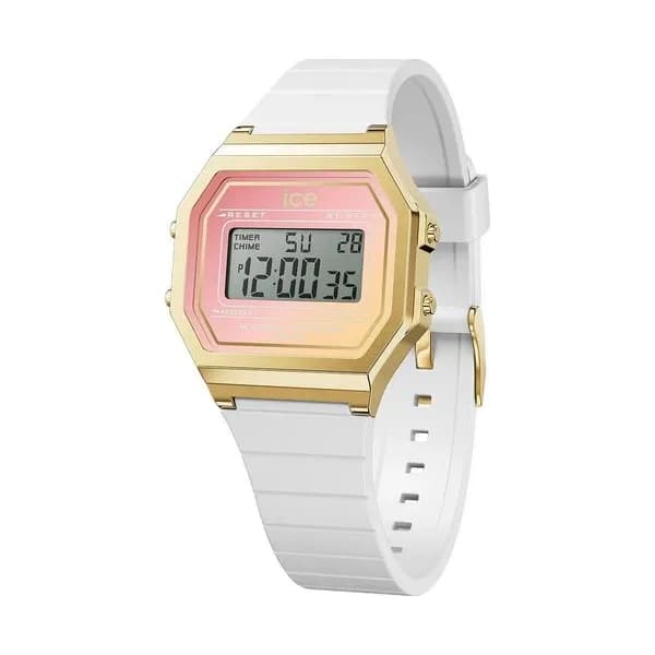 Ice Watch Montre Ice Watch Collection Ice Digit Retro en Silicone Blanc