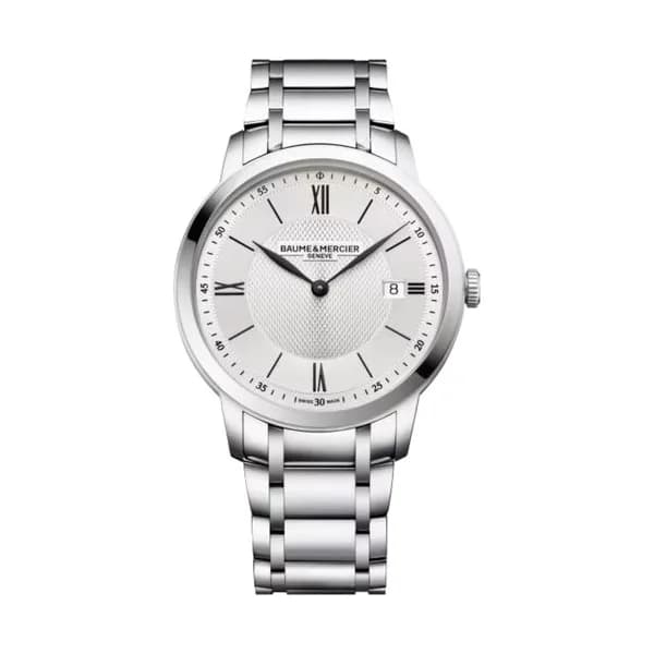 Baume & Mercier Montre Baume et Mercier Classima automatique cadran argenté bracelet acier 40 mm
