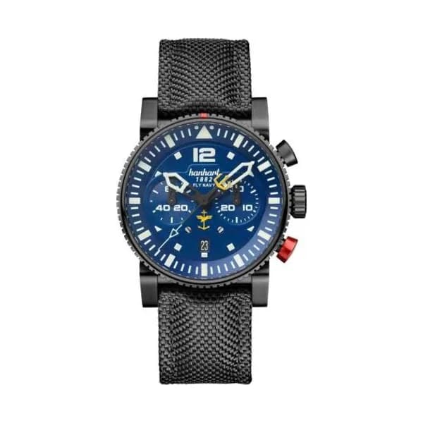 Hanhart Montre Hanhart Primus Fly Navy PVD MFG3 Automatique diamètre 44 mm- 740L.370-3020