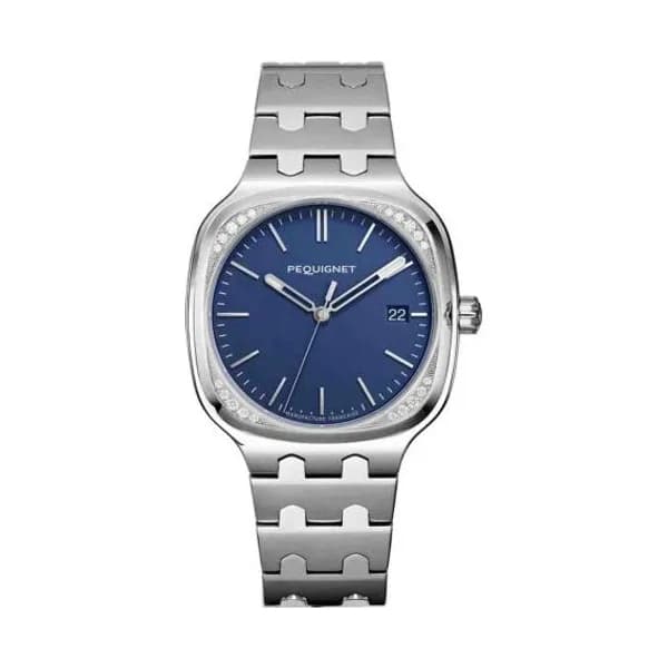 Pequignet Montre Pequignet Manufacture Concorde 20 Diamants - 40mm Automatique Cadran Bleu marine - 9040479