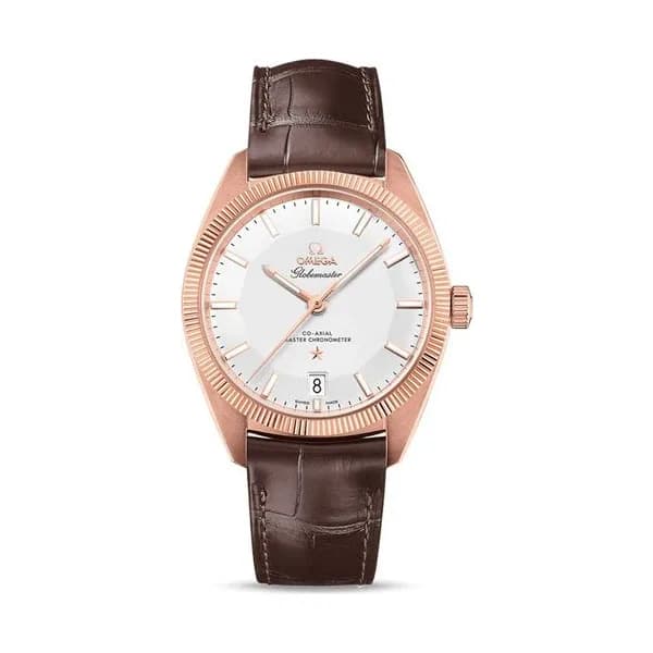 Omega Montre Omega Constellation Globemaster Co-Axial Master Chronometer or rouge bracelet cuir chocolat 39 mm