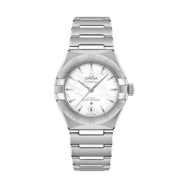 Omega Montre Omega Constellation Co-Axial Master Chronometer cadran nacre blanche perlée bracelet acier 29 mm