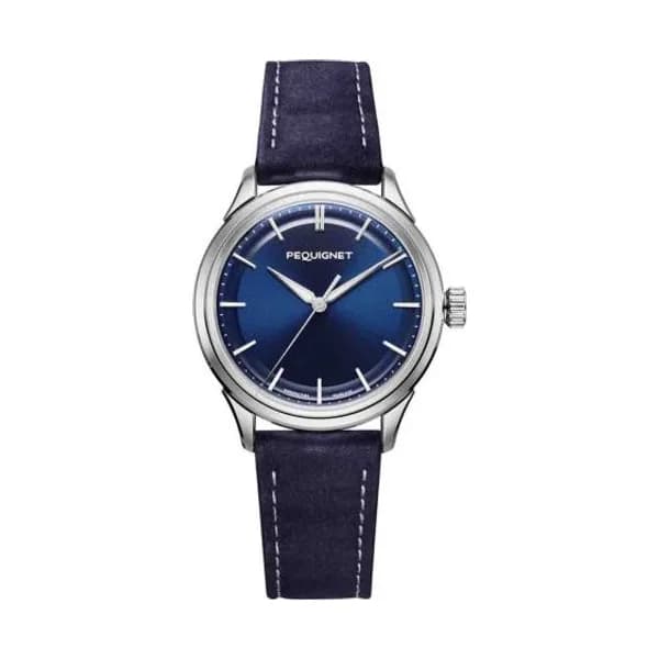 Pequignet Montre Pequignet Royale Paris Calibre Initial Cadran Bleu - 9106373-CUIRBLEU