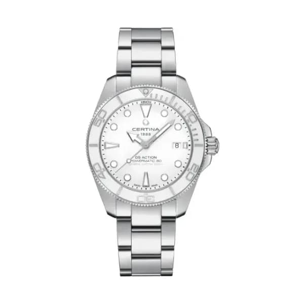 Certina Montre Certina DS Action Diver 40.5mm Powermatic 80 Cadran Blanc Bracelet Acier inoxydable