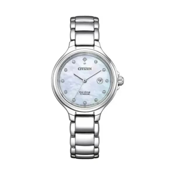 Citizen Montre Citizen Ladies Super Titanium Elegant Eco-drive Cadran Nacre Serti
