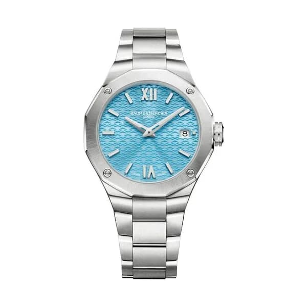 Baume & Mercier Montre Baume et Mercier Riviera quartz cadran bleu bracelet acier 36 mm
