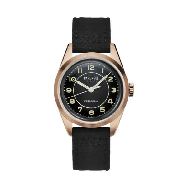 Carlingue Montre Carlingue Military 01 Noir PVD Or Rose