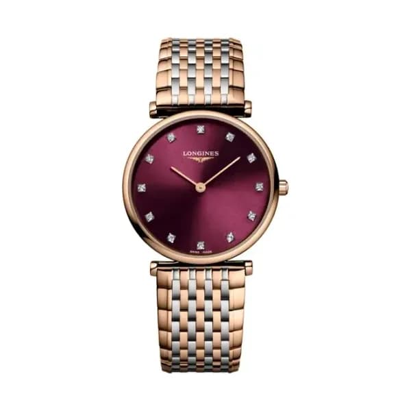 Longines Montre Longines la grande classique de longines 29 mm Quartz Cadran Rouge Bracelet Acier