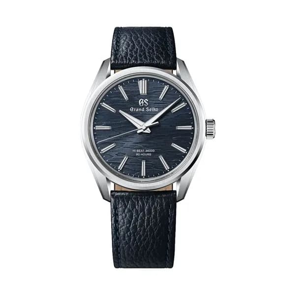 Grand Seiko Montre Grand Seiko Evolution 9 "Moonlit Birch" Hi-Beats mécanique cadran bleu bracelet cuir 38,6 mm