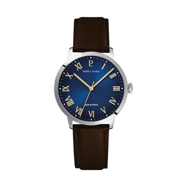 Pierre Lannier Montre Pierre Lannier Collection Interval en Cuir Marron