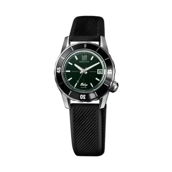 March LA.B Montre MARCH LA.B Belza Automatique Cadran Grall Bracelet Silicone Noir