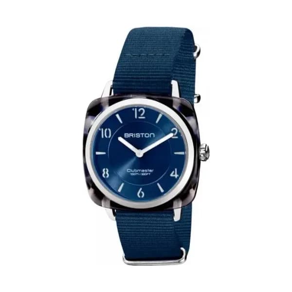 Briston Montre Briston Clubmaster Chic Acétate Bracelet Nato Bleu Nuit