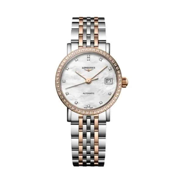 Longines Montre Longines elegant collection 25.50 mm Automatique Cadran Nacre blanche Bracelet acier