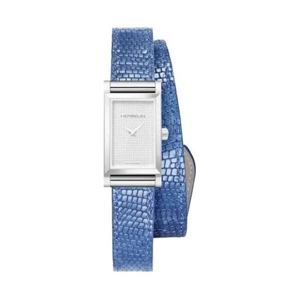 Michel Herbelin Bracelet montre interchangeable Façon Lézard marbré Bleu Ciel - BRAC17048A188