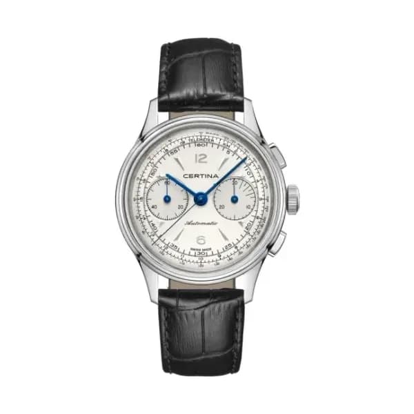 Certina Montre Certina DS Automatic Cadran Argent Bracelet Cuir