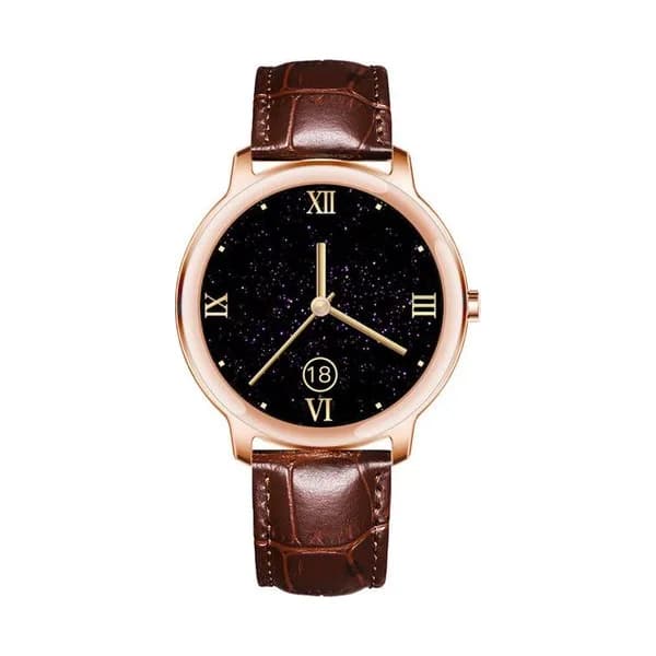 Smarty Montre Connectée Smarty Collection Elégance en Cuir Marron