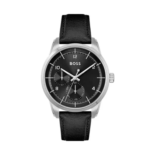 Hugo Boss Montre Boss en Cuir Noir