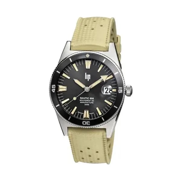 Lip Montre Lip Nautic 666 Automatique - manufacture - Homme - cadran Noir- 39 mm - Acier inoxydable- 676054