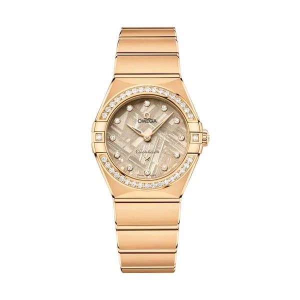 Omega Montre Omega Constellation Météorite Or Jaune quartz cadran lin bracelet or jaune 28 mm