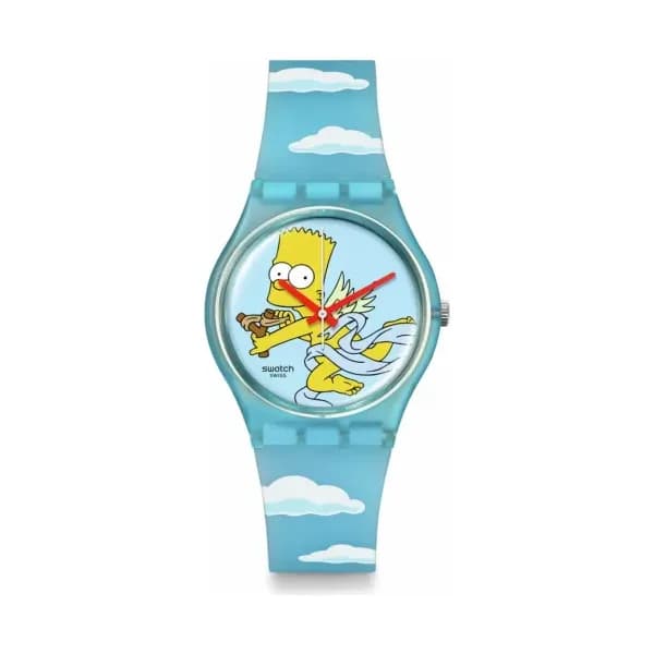 Swatch Montre quartz Mixte the simpsons Bleu