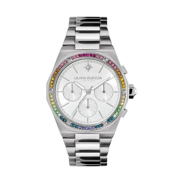 Olivia Burton Montre Olivia Burton Collection Hexa Multifonction en Acier Argenté