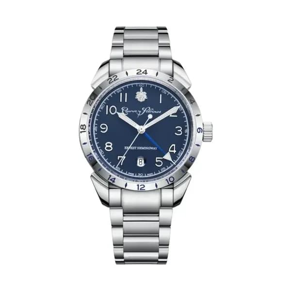 Cuervo y Sobrinos Montre Historiador Hemingway GMT "The Fisherman" 3192B.1B