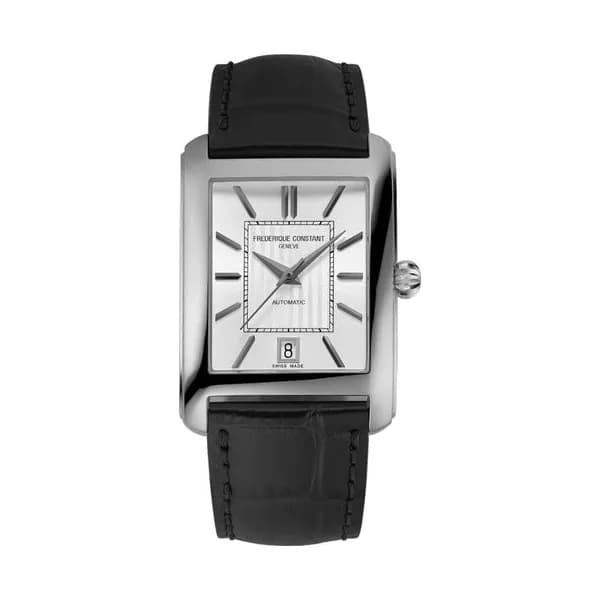 Frédérique Constant Montre Frédérique Constant Classics Carrée Automatic cadran argenté bracelet cuir 30 x 33 mm