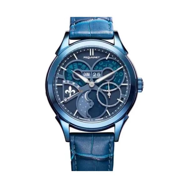 Pequignet Montre Pequignet Royale saphir - Cadran Bleu Topaze Automatique Cadran Bleu - 9010870