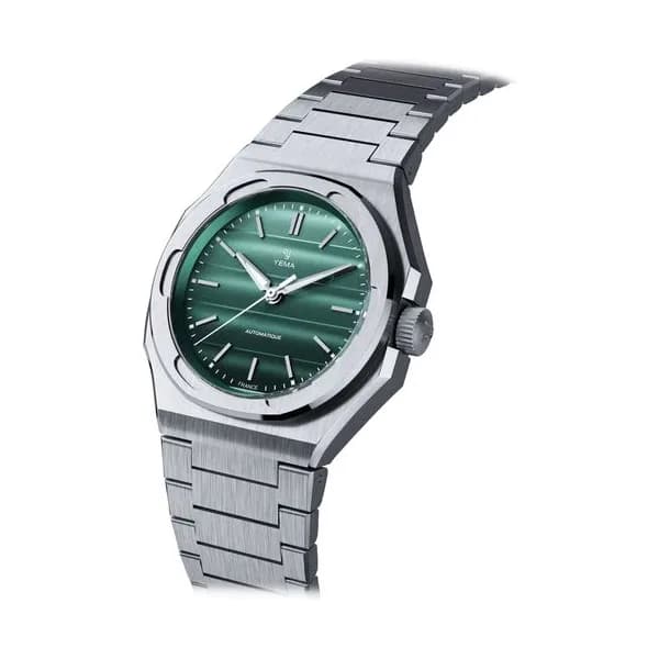 Yema Montre Yema Wristmaster Traveller automatique cadran vert bracelet acier 39 mm