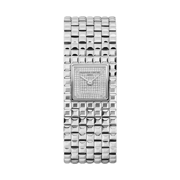Frédérique Constant Montre Frédérique Constant Classics Manchette quartz cadran diamants bracelet acier 25.7 x 20 mm