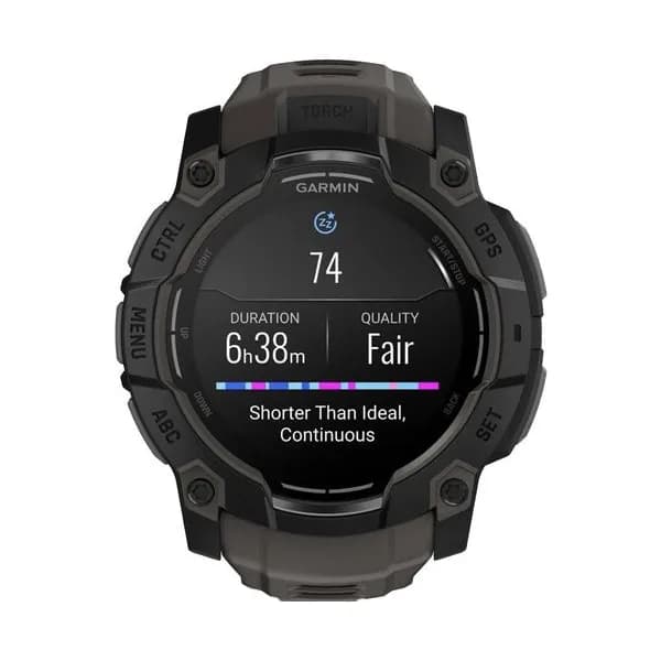 Garmin Montre Garmin Instinct 3 - 50mm AMOLED Noir Bracelet Silicone Gris Charbon
