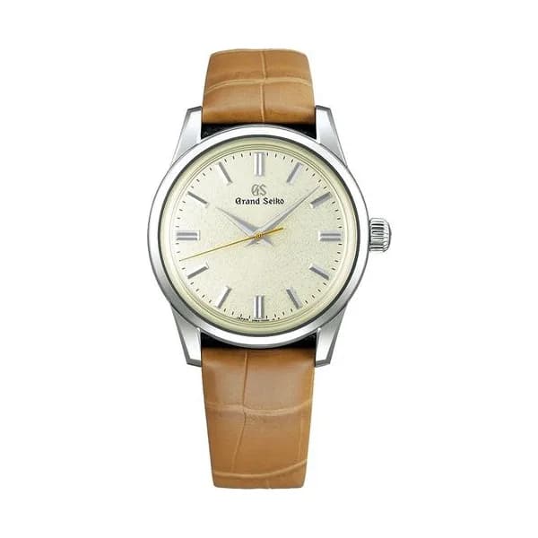 Grand Seiko Montre Grand Seiko Elegance Flow of Seasons "Bantō" mécanique cadran champagne bracelet cuir 37,3 mm