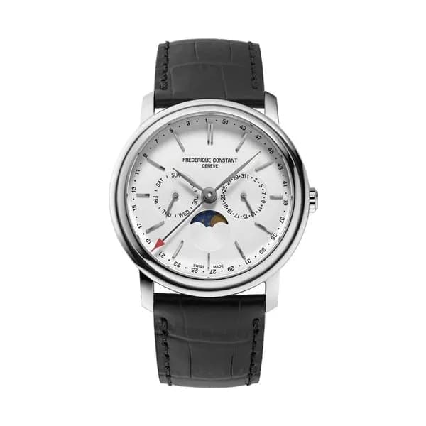 Frédérique Constant Montre Frédérique Constant Classics Quartz Index Business Timer cadran blanc bracelet cuir 40 mm