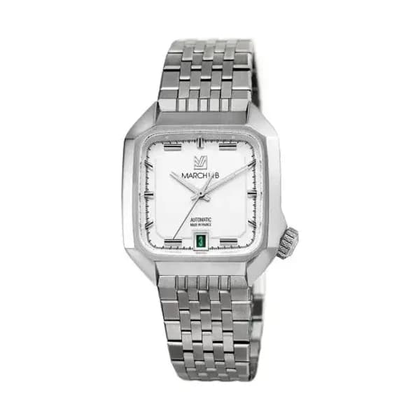 March LA.B Montre March LA.B AM2 Slim Automatique Cadran White Acier Brossé 7 Maillons