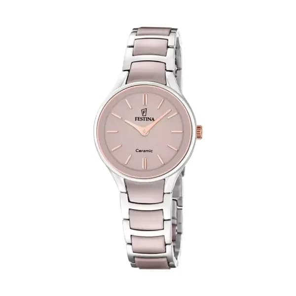 Festina Montre Festina Ceramic Bimatiere Beige